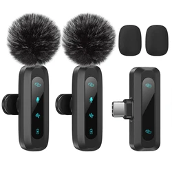 Compact and Durable Lavalier Microphone with Long Battery Life for Video Production, Live Streaming, and Interviews (Type - C - 2in1)