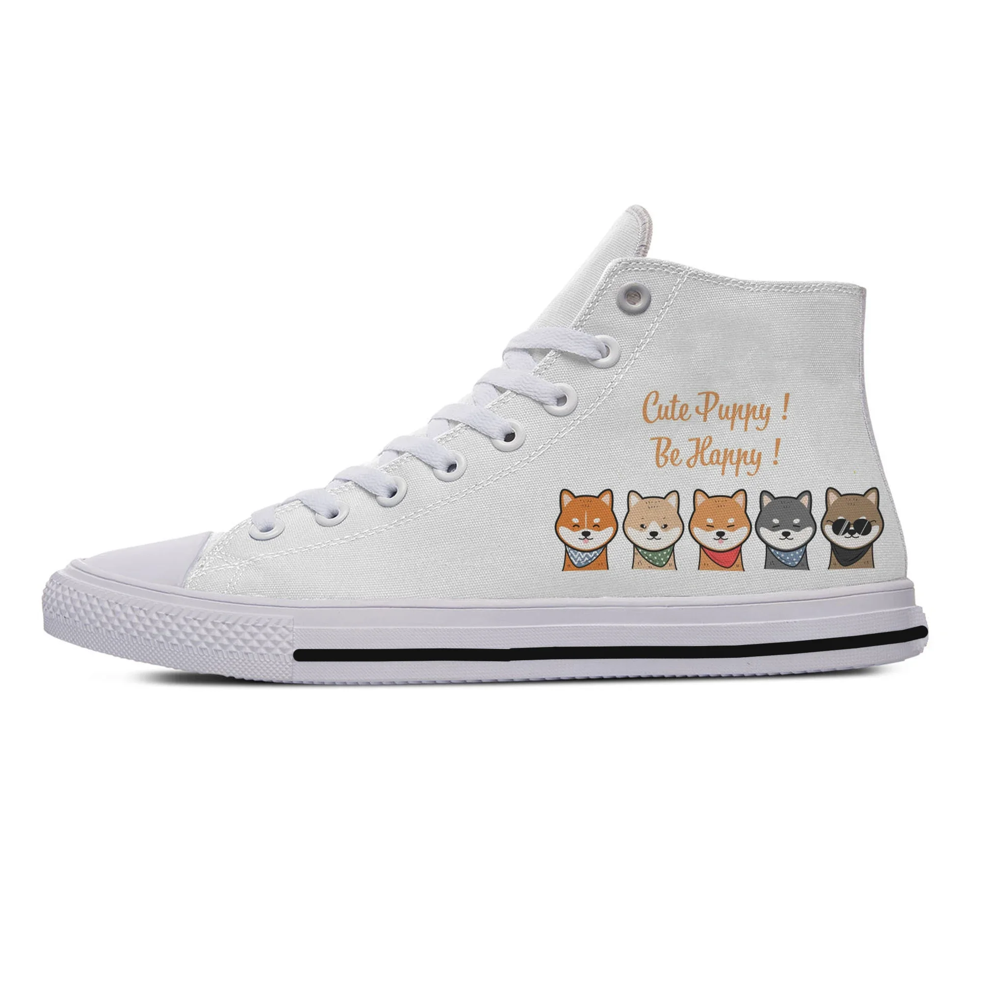 Hot Summer Shiba Inu Animal Pets Dog Cut Kawaii Lightweight High Top Canvas Shoes Men Women Casual Sneakers Fashion Board Shoes