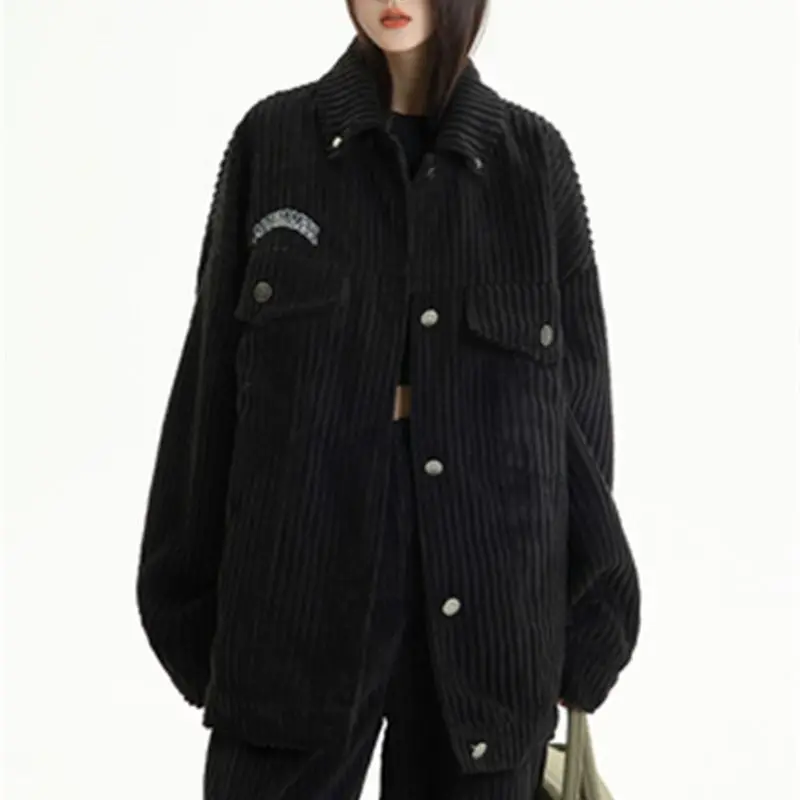 2022 Prefall New Corduroy Jacket Men and Women's Fashion Brand Korean Version Retro Couple Casual Loose Jacket Two-piece Commute