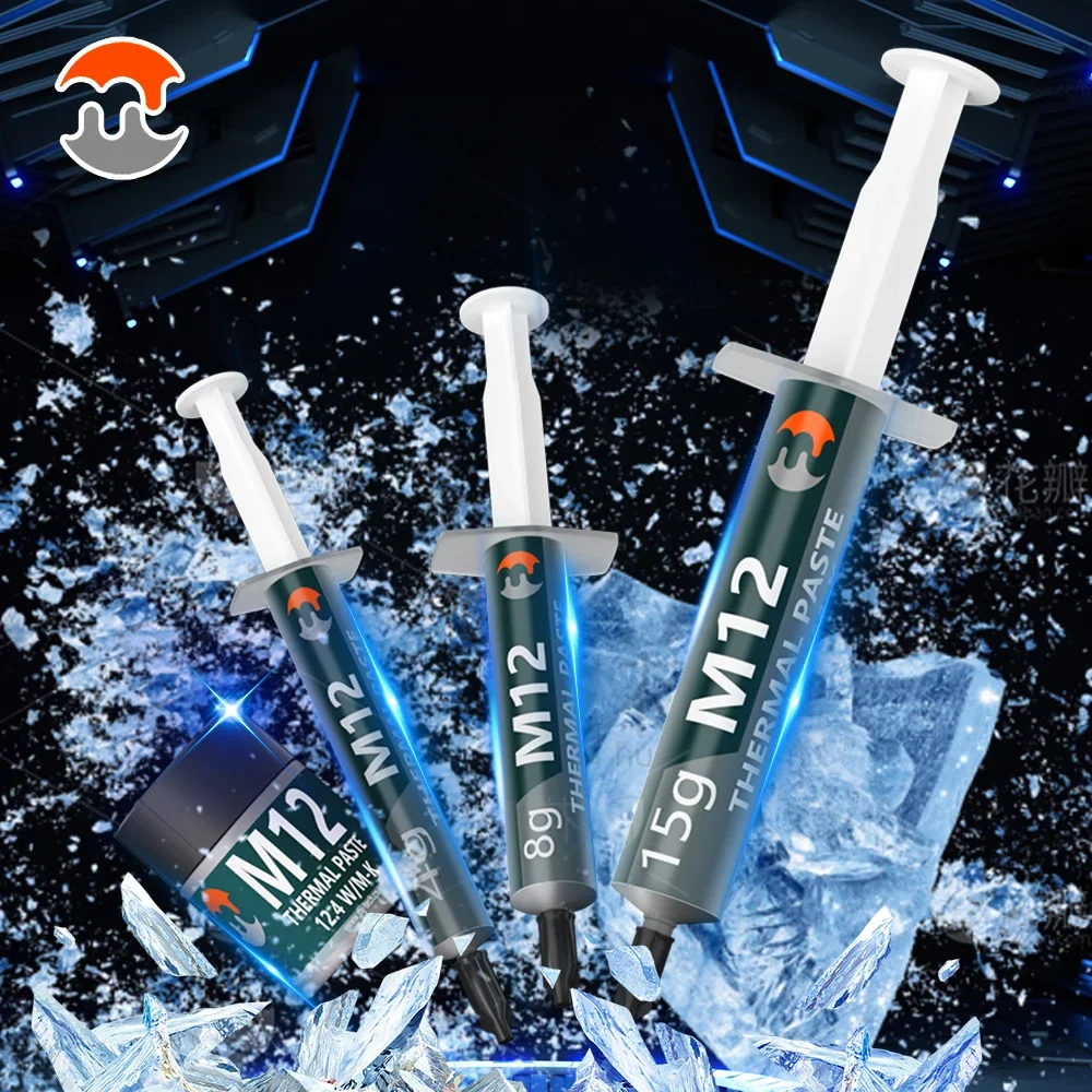 New High Performance Thermal Grease M12 thermal paste Plaster pasta termica 12.4W/mk 1/4/8/15/30g For CPU/PS5/LED/desktop PC