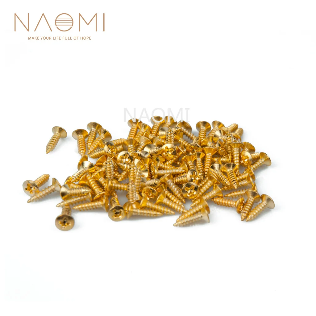 NAOMI Guitar Screws 1000PCS 11mm* 6mm Electric Guitar Screws For Pickguard Back Plate Mount DIY Luthier Tool Pickguard Screws