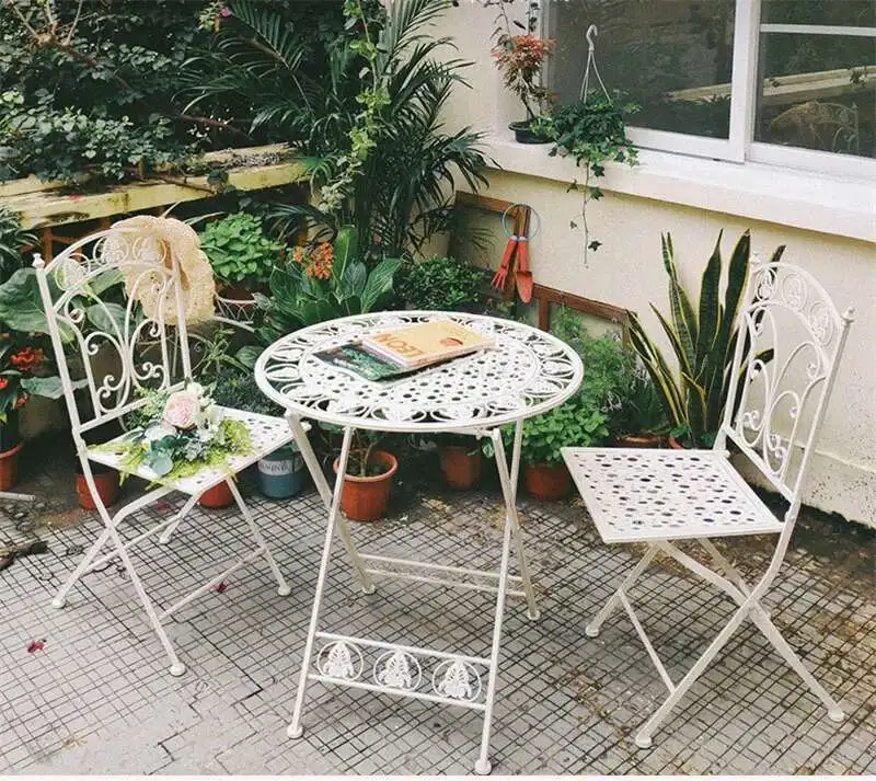 Modern Iron Table and Chair Set
