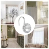 Shower Curtain Hooks 12pcs Acrylic Crystal Shower Curtain Rings Rustproof Round Diamond Decorative Curtain Rings Hooks Shower 6