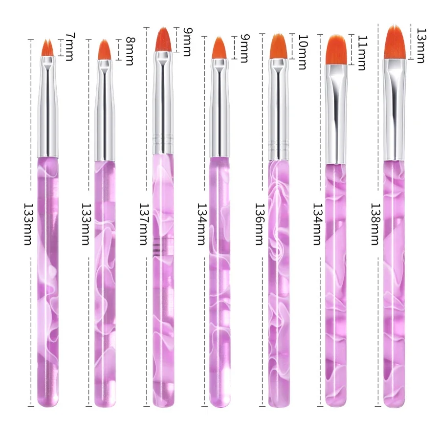 Nail Art Brush Pens, UV Gel Painting Drawing Set, Manicure Tools Kit, 7Pcs per Lot