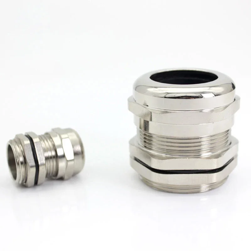 ManHua Waterproof Brass Plating PG9 PG11 PG13.5 PG16 PG19 PG21 Metric Thread Metal Conduit Cable Gland Connector