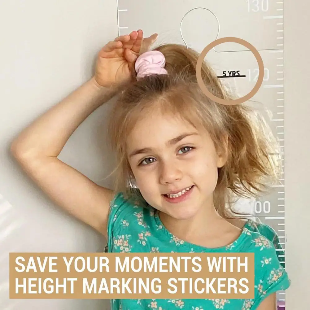 7Pcs/Set Acrylic Mirror Kids Growth Chart Children Room Nursery Bedroom Wall Hanging Splicing Height Measurement Ruler Decor