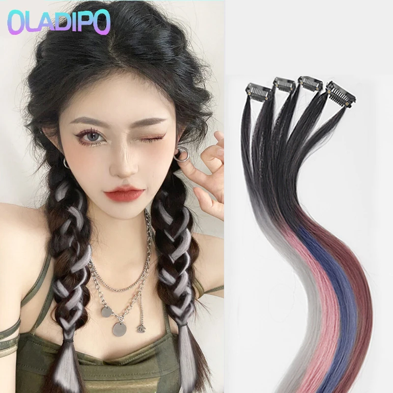 

Gradient Hanging Ear-dye Wig Hair Extension Tools Seamless Braided Hair Rope Ponytail Braid Twist Hanging Ear-dye Hair Pieces
