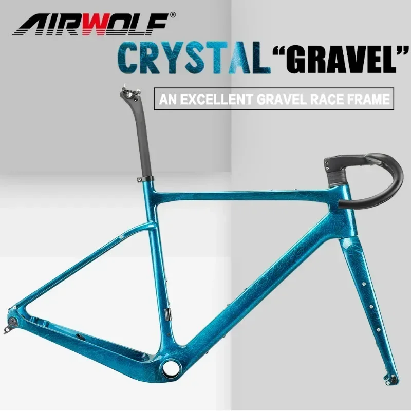 2023 Airwolf T1100 Telaio Da Strada In Carbonio 700 * 45C Freno A Disco In Carbonio Telaio Bici 142*12Mm Telaio Da Corsa Bici Vendita Calda Spedizione