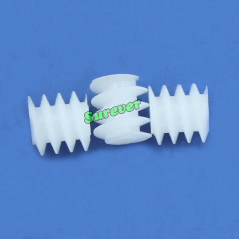 5PCS Mini 6mm Plastic Worm Gear Screw deceleration Gear Turbine 0.5 modulus Worm Gear for Micro Motor 1mm Shaft Toy