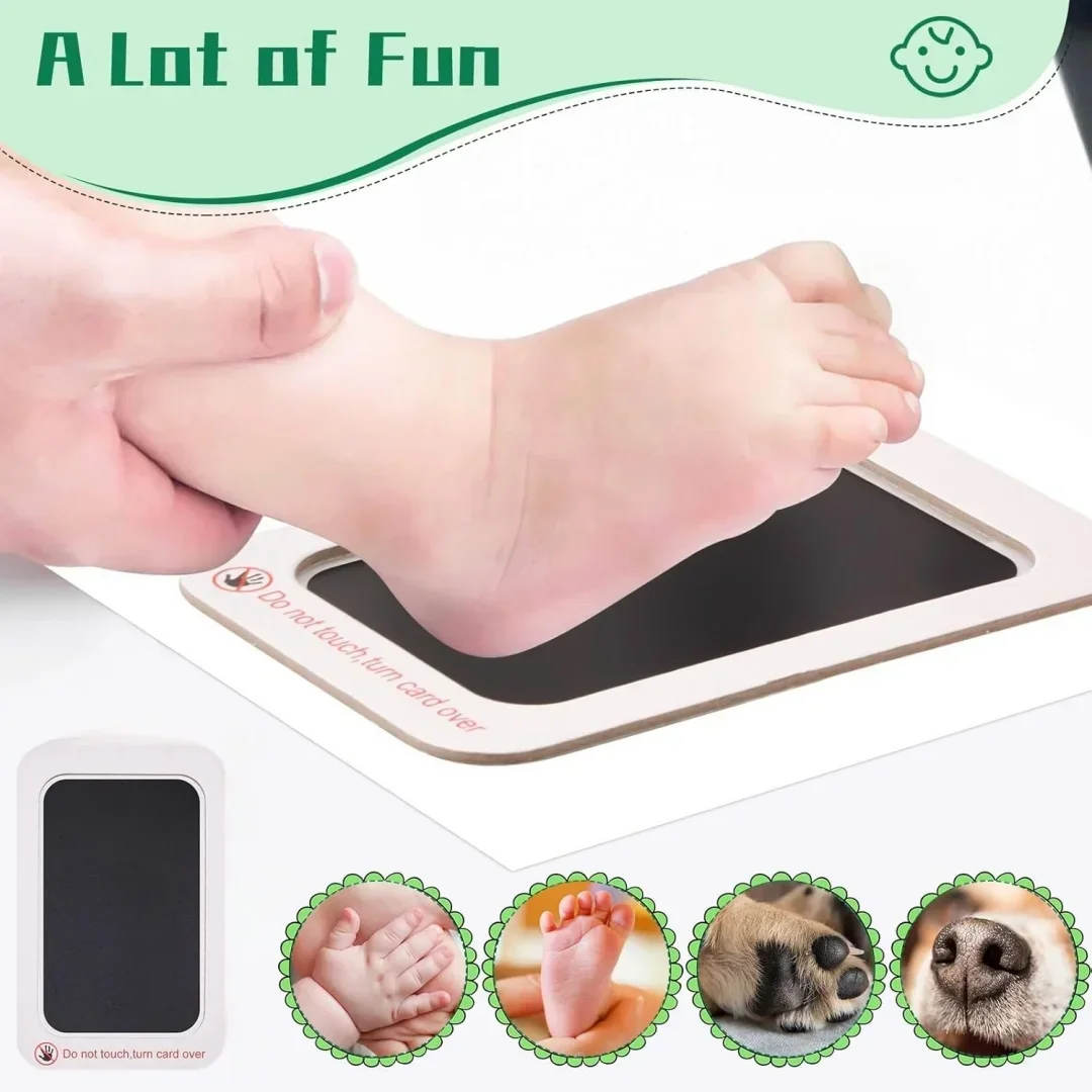 Baby Handprint Footprints Ink Pads for Pet Safe Non-toxic No-Touch Skin Inkless Inkpad Kits Cat Dog Paw Prints Souvenirs Gifts