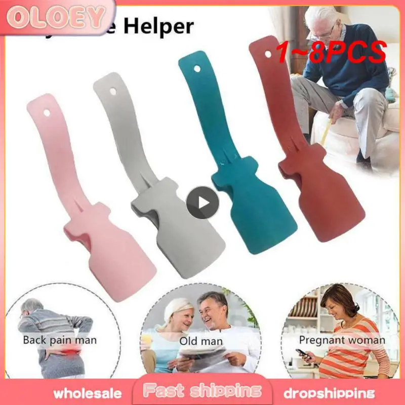 

1~8PCS Portable Lazy Shoe Helper Unisex Handled Shoe Horn Easy On And Off Easy Wear Help Old Man Pregnant Or Back Pain People