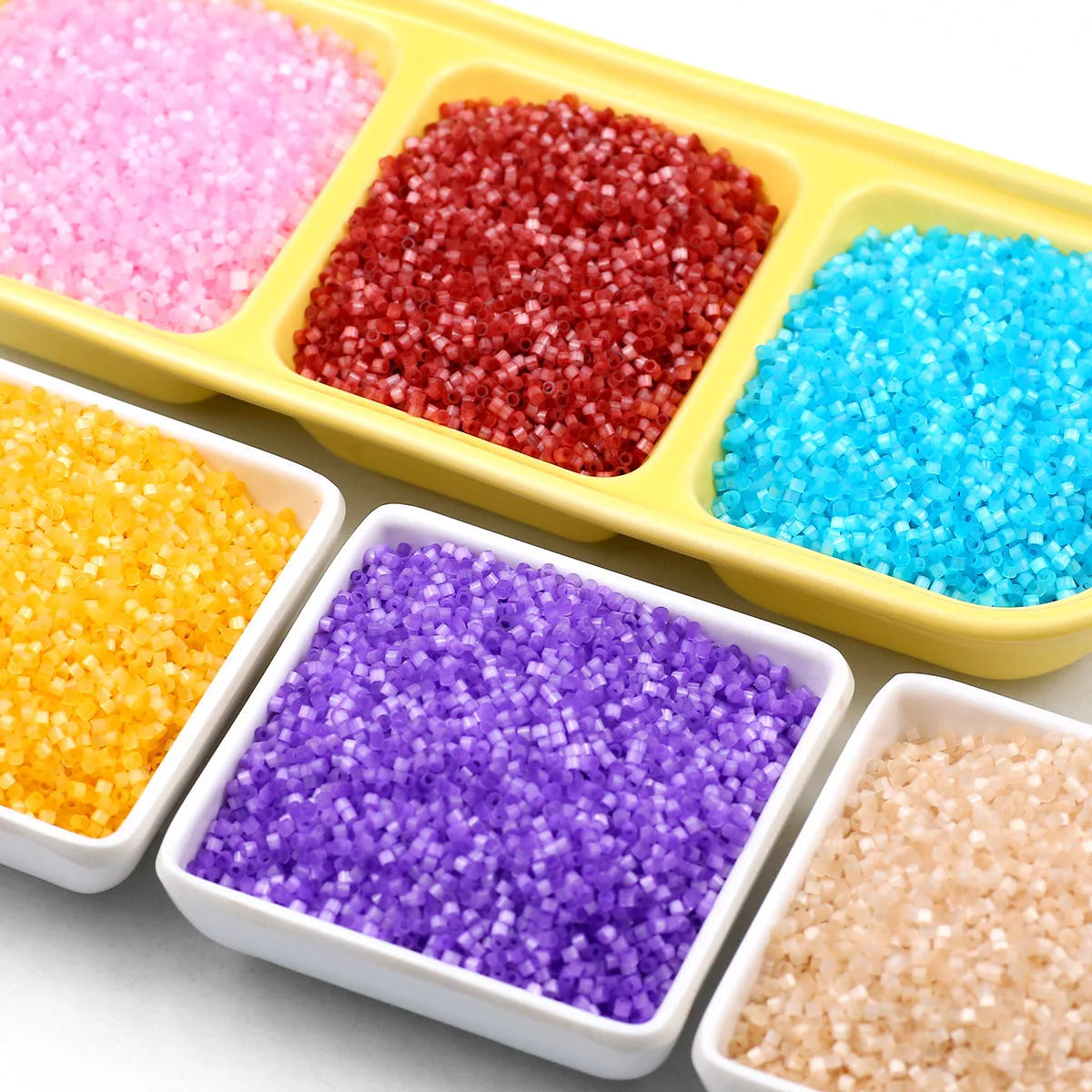 Vibrant Assorted Color Glass Tube Beads