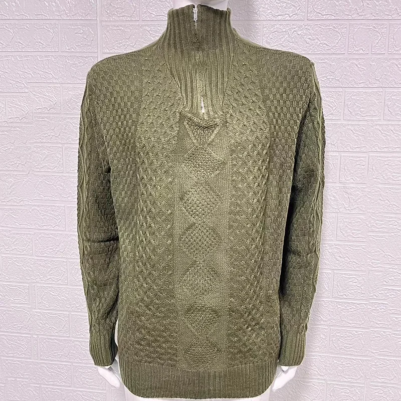 New Autumn and Winter Style European and American Men's Hooded Knitted Solid Color Long-sleeved Fashionable Single-wear Sweater. 4