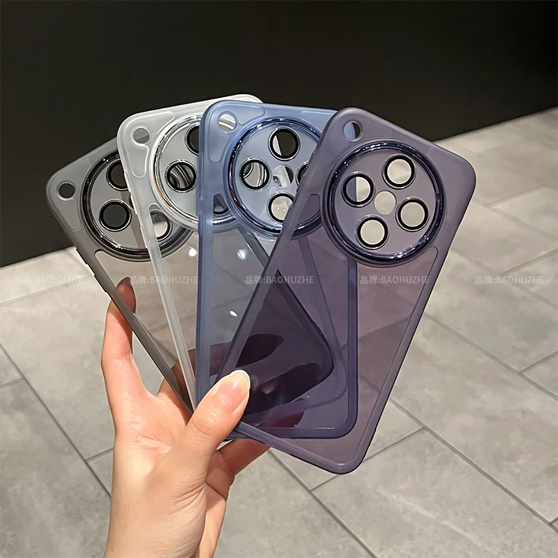 Luxury Transparent TPU Back Cover with Built-in Lens Film and Bumper