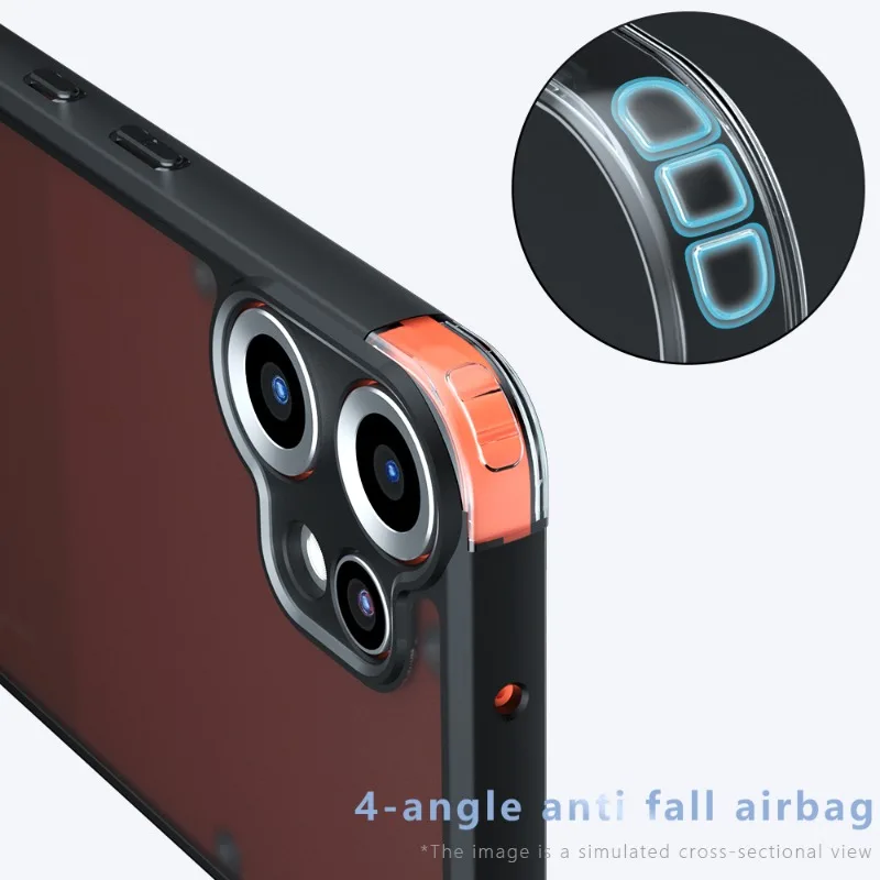 Matte Shockproof Phone Case with Hard Bumper and Soft Clear Back Cover