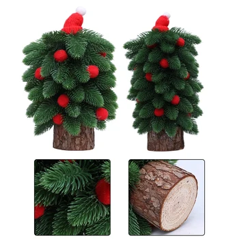 Christmas Celebration Mini Christmas Tree Diy Christmas Ornament Artificial 21*15*15cm Compact Holiday Display