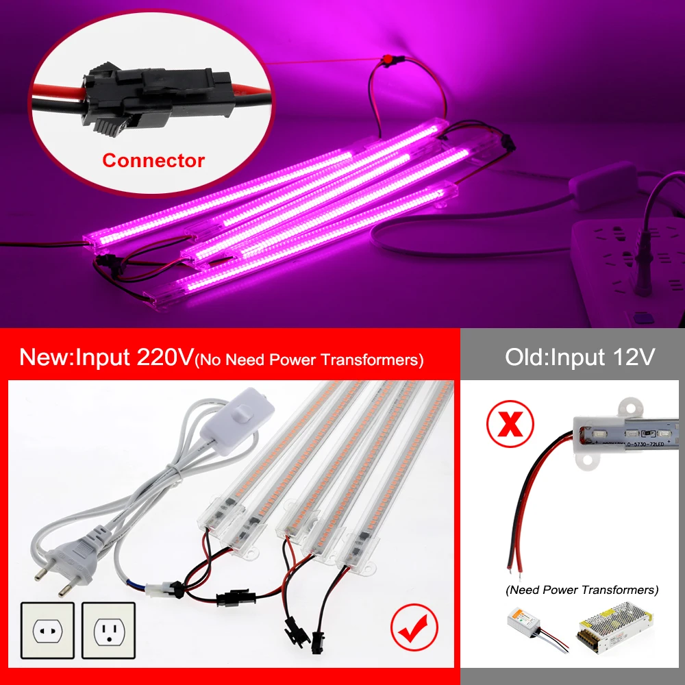 LED Grow Light Grow Light 220V Full Spectrum LED Bar Lamp For Plants High Luminous Efficiency 8W 50/30cm For Grow Tent Greenhouses Flowers