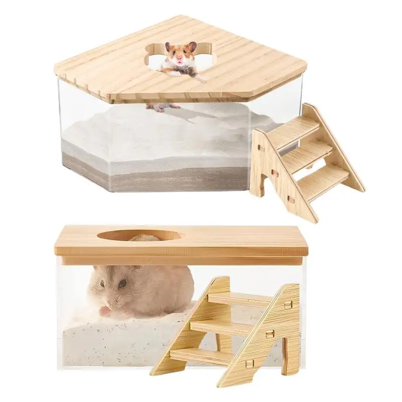 

Hamster Sand Bath Box Hamster Bathroom House Sandbox Sand Basin Golden Bear Supplies Sand Bath Container Small Pet Bathroom