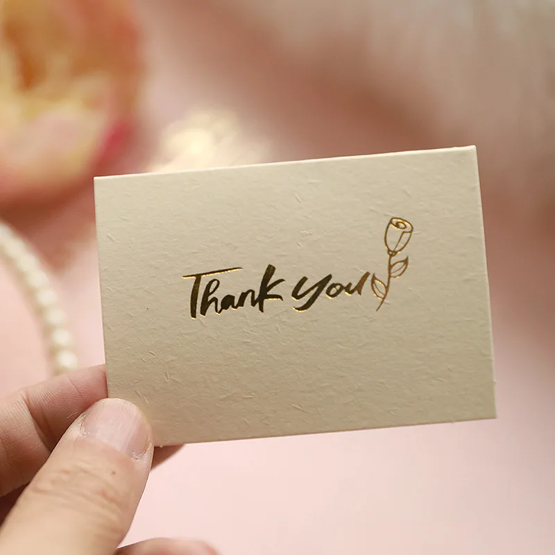 10 sztuk/zestaw powitania kartki z kopertą Mini mały jasny złoty kolor na dzień matki nauczyciela biznesu dziękuję karta podarunkowa