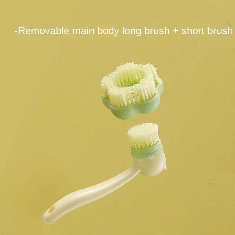 Ruyi Flower Shoe Brush Laundry Brush Detachable Multi-Function Brush High-Looking Shoe Brush Long Handle Soft Bristles Home 4