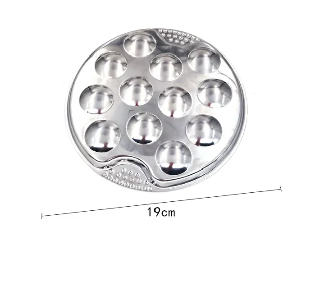 Stainless Steel Metal Serving Kitchen Food Plate Snail Plate Restaurant Mushroom Dinner Hotel Tableware Cooking Tool