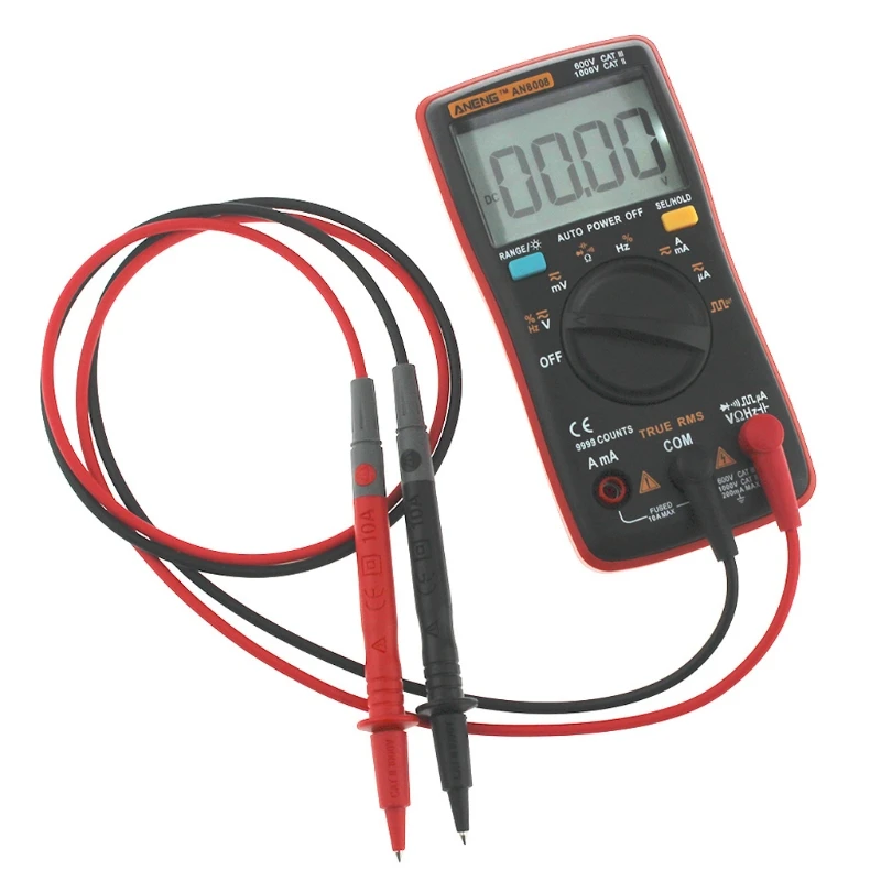 AN8008 True RMS LCD Digital Multimeter Voltmeter Ammeter for DC Curre