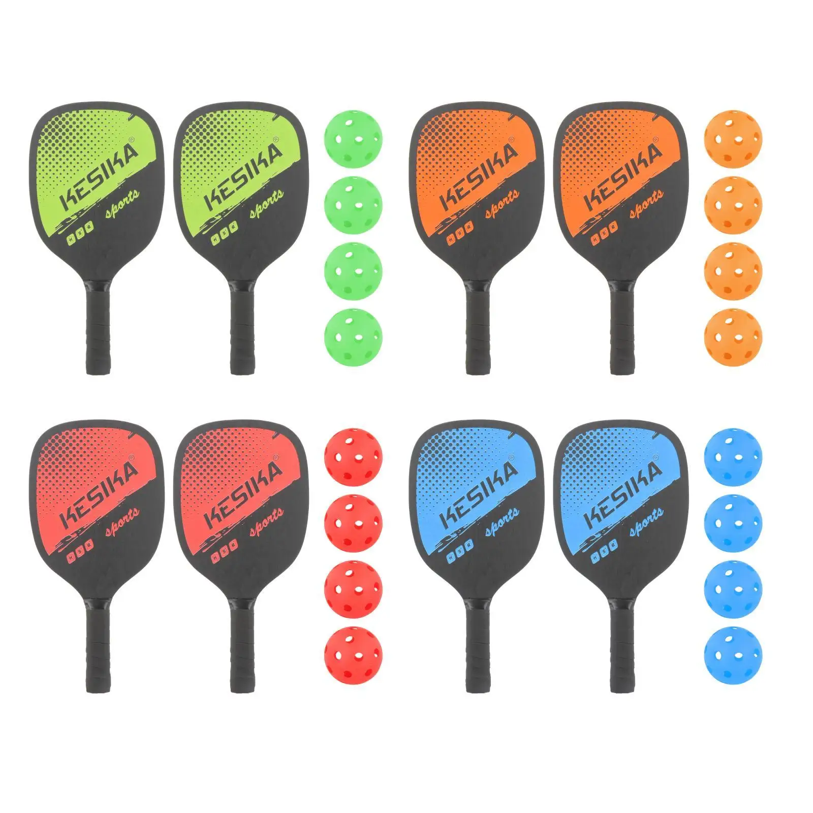 Pickleball Paddles Set 4 Balls Portable Carry Bag Comfort Grip Rackets Honeycomb Core Lightweight