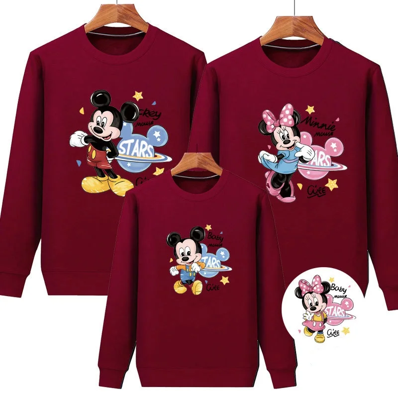Parent Child Hoodie Cartoon Mickey Full Home Decoration Parent-child Activity Class Uniform Mother Child Mother Women's Clothing 3