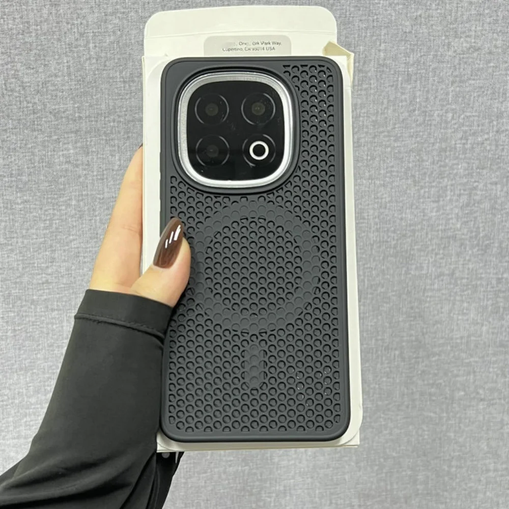Breathable Magnetic Matte Hard Phone Case with Wireless Charging Compatibility
