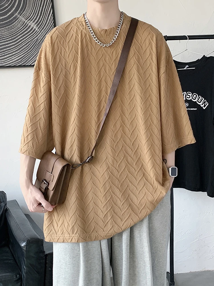 

Hot Sale Summer Stylish Comfortable New Fashion Modal Stretchy O-neck Men's Oversize Shirt Ice Silk Short Sleeves T Shirt Z64