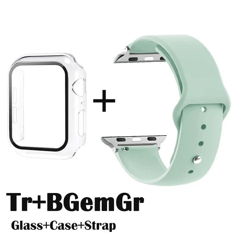 Premium Apple Watch Glass Protector, Case, and Strap Set