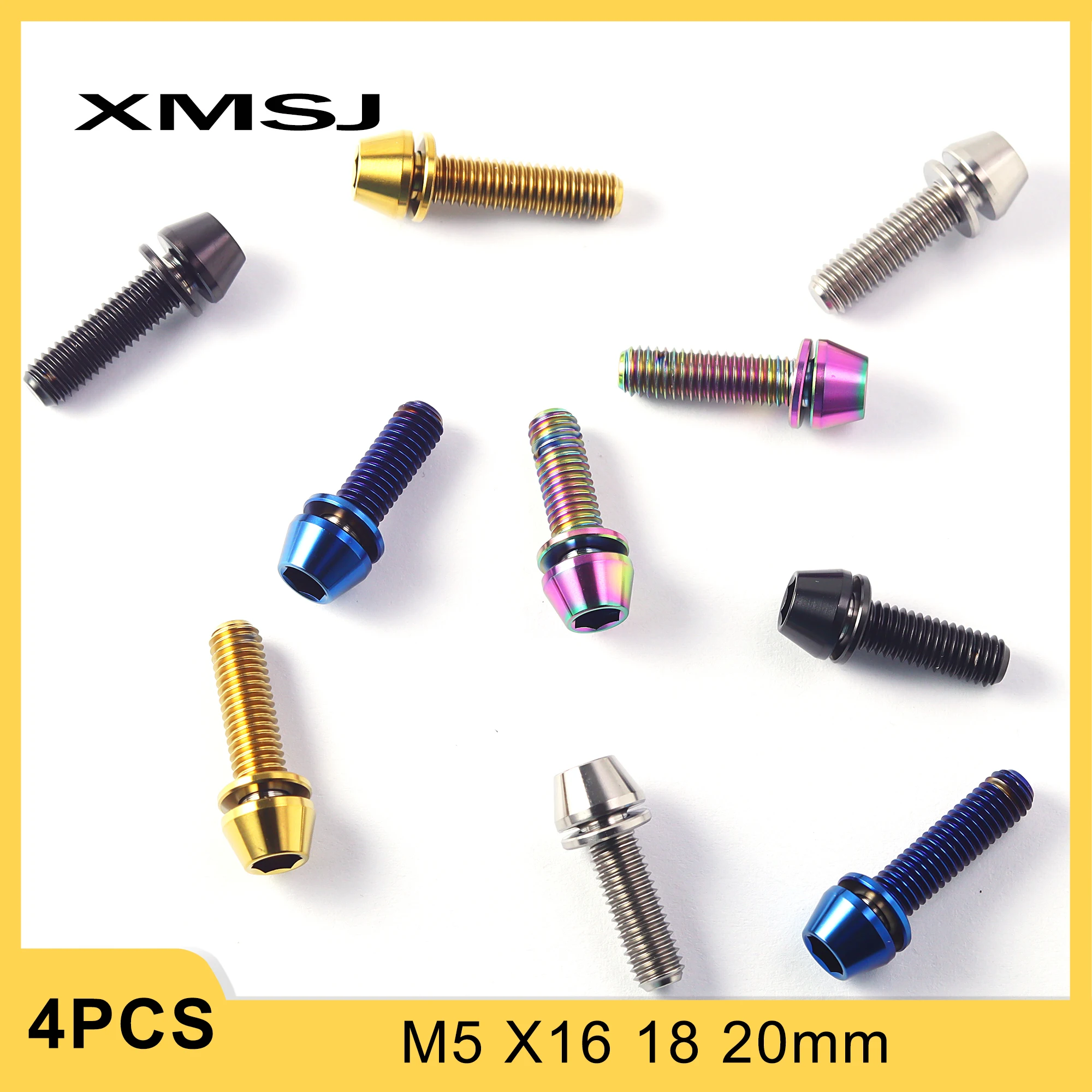 

XMSJ Bicycle Handlebar Stem Fixing Bolts For Front Back Derailleur Seatpost Clamp M5*16/18/20mm Bike Stem Screw Clamp Parts