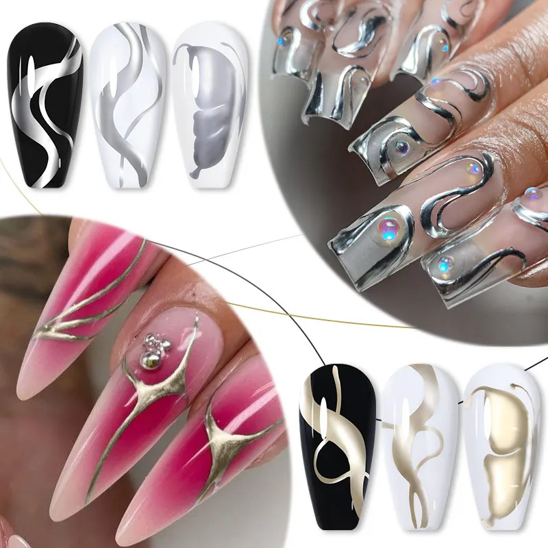 LILYCUTE Metallic Liner Gel Nail Polish 3