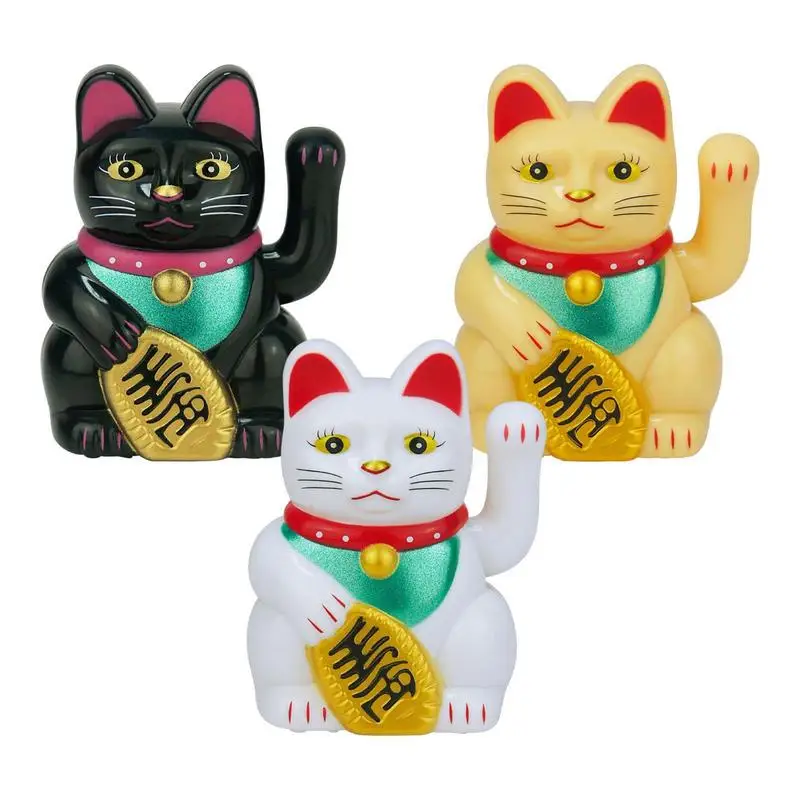 Lucky Cat Statue Vivid Cat Figurine Moving Arm Lucky Cat Lucky Money Cat Cute Waving Cat Fengshui Lucky Cat Maneki Neko For