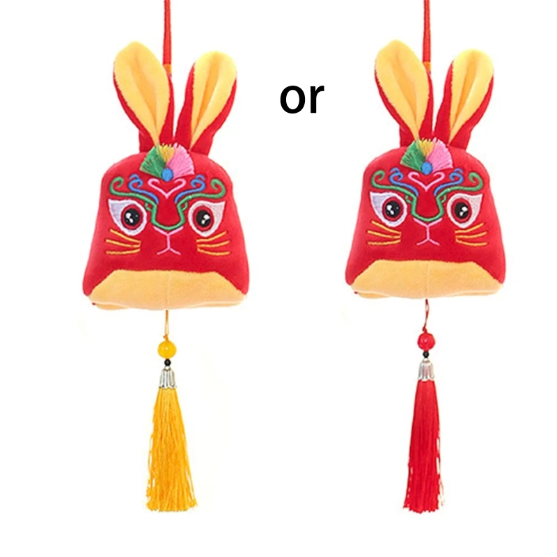 Plush Toy Year of Rabbit Toy Zodiac for Doll Girls Boy Birthday Gift Claw Machine Supplies Bag Keychain Hanging D
