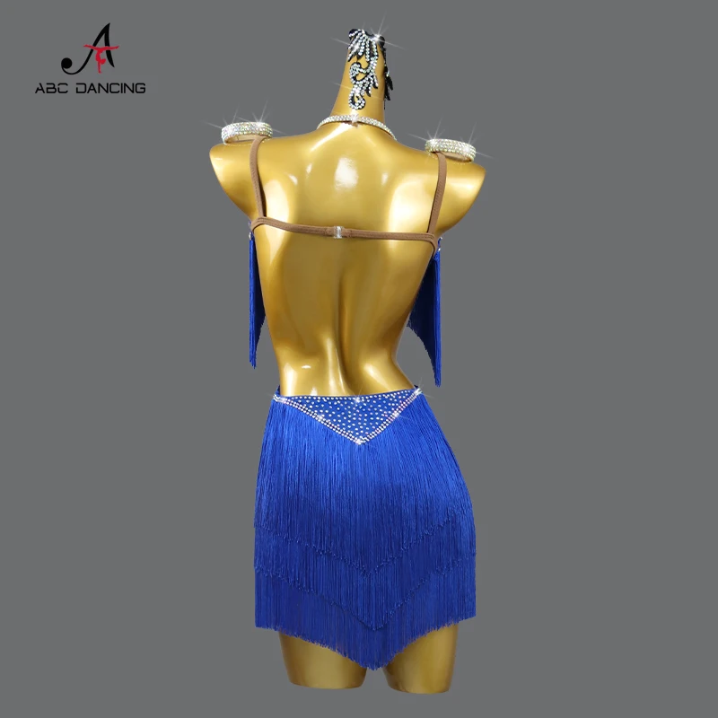 Latin Performance Dance Dress Women Sexy Outdoor Ballroom Party Fringe Skirt...