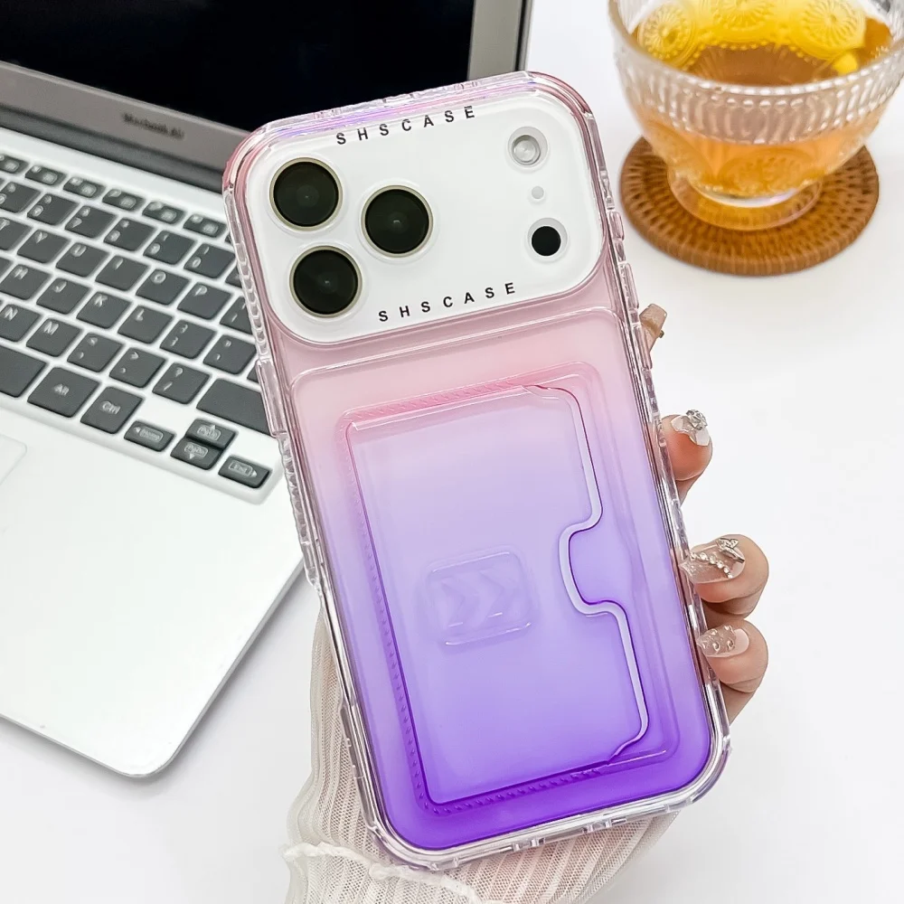 Gradient Transparent Luxury Wallet Case with Card Slot