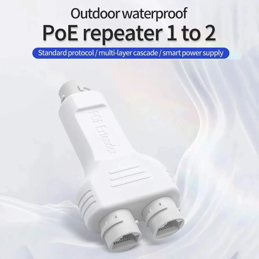 방수 POE 익스텐더, 야외 30W 고출력 플러그 앤 플레이, PoE 스위치 NVR IP 카메라 AP, 2 포트, 1 in 2 Out, 10 Mbps, 100Mbps