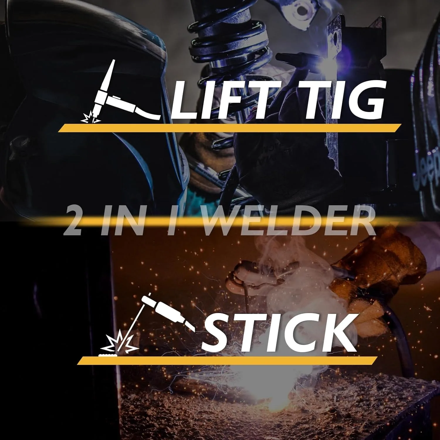 TOOLIOM 195A Stick Welder 110/220V Dual Voltage Lift TIG Welder LCD Display IGBT Inverter with Hot Start/Arc Force Adjustable
