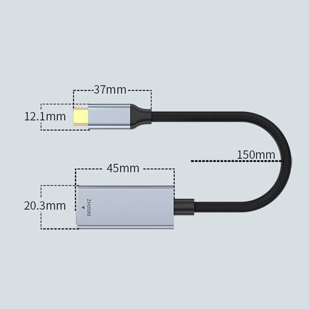 USB C에서 DP 1.4 어댑터, USB C 말레토 DP 1.4 암 케이블 지지대, 다이나믹 HDR, 맥북 프로, 삼성 델용, 8K @ 60HZ, 4K @ 120Hz