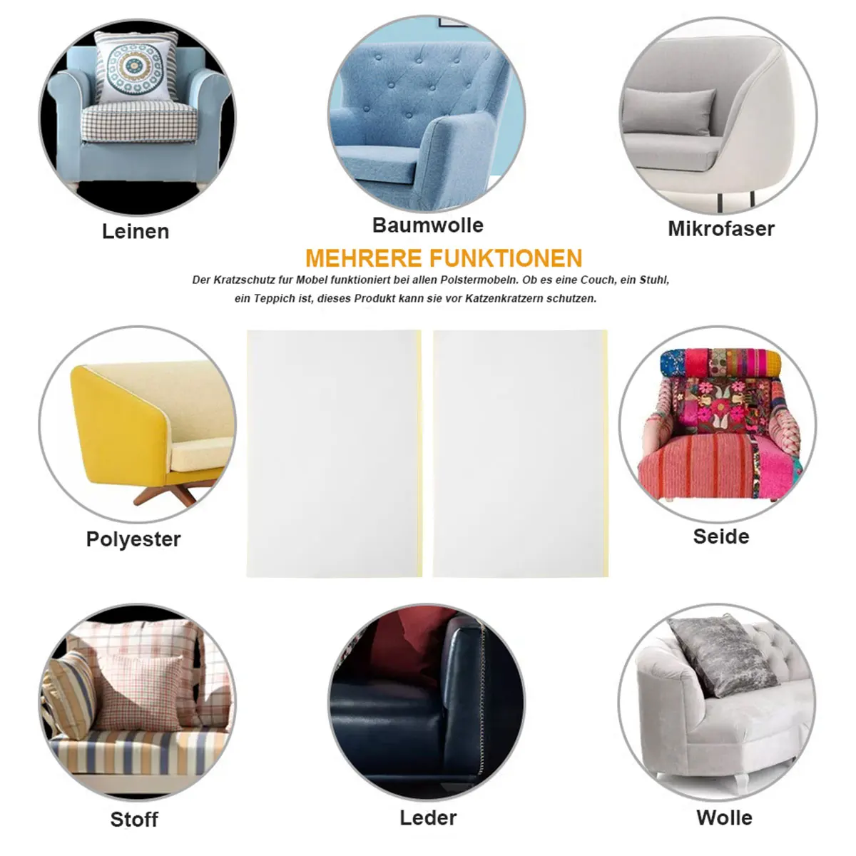 2Pcs Anti Cat Scratch Furniture Protector Flexible Self-Adhesive Cat Scratch Tape Thick Cat Scratching Pad Cat Dog Training Aids