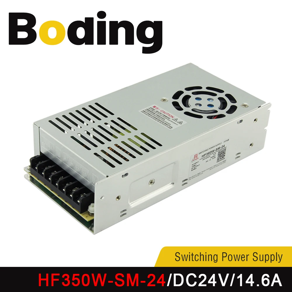 

Boding Hf350w-sm-24 Промышленный источник питания, 24 В постоянного тока, 14,6 А, одноканальный, малый объем, высокомощный импульсный источник питания