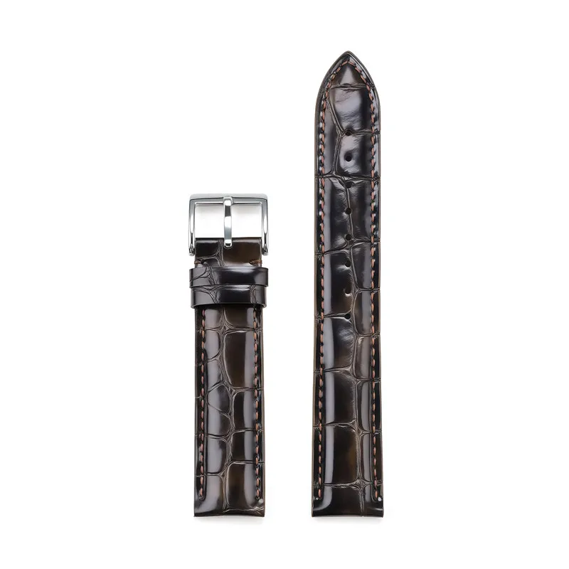 Glossy Genuine Leather Watch Strap – Universal Wrist Bracelet