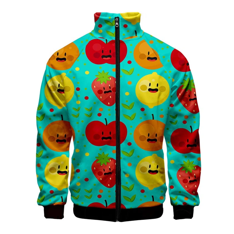 thumbnail image 1 of Chaqueta con cremallera y estampado 3D de frutas divertidas, chaquetas de manga larga para hombres y mujeres, ropa de moda con cuello alto, sudaderas casuales para hombres, abrigos para hombres, 1 of 5