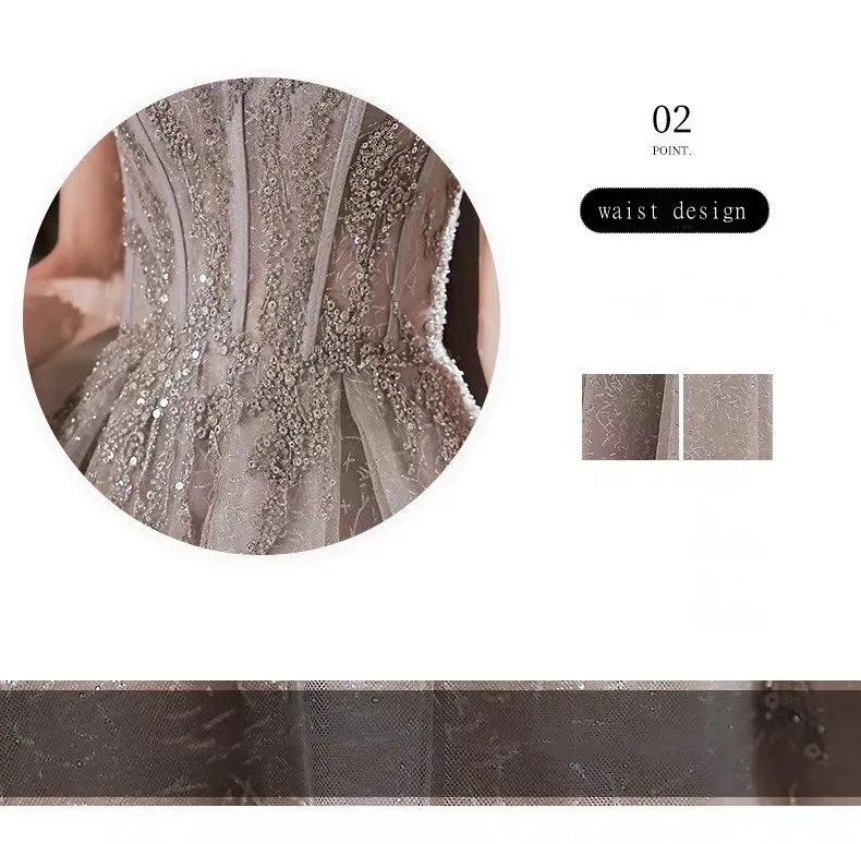 Elegant Evening Dresses Strapless A-Line Off The Shoulder Sequin Beaded Bandage Shiny Slim Backless Floor-Length Celebrity Gowns