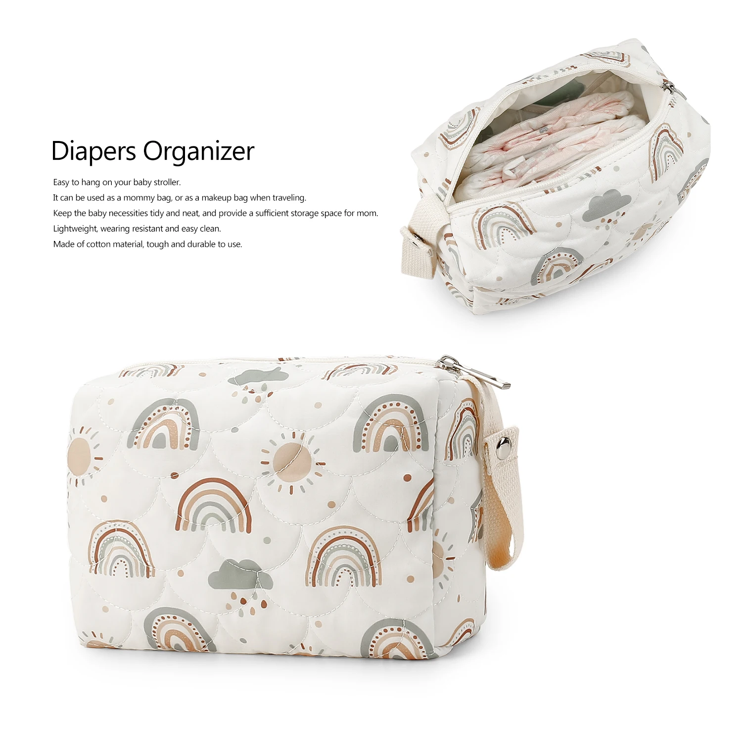 Borsa fasciatoio con stampa animalier, organizer da viaggio per mamma e bambino, leggera, multiuso, da appendere