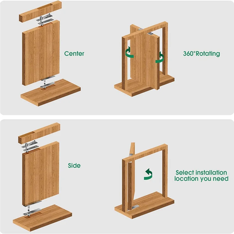 Pivot Hinge Stainless Steel Closet Door Hinges Rotation Hinges for Wooden Door Heavy Duty Closet