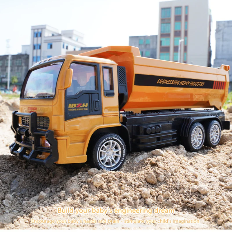 Rc Cars Rc Trucks Rc Construction Toy 2.4G RC Excavator Car Dumper Truck Lighting Remote Control 6CH Engineering Vehicle Tipper Bulldozer Toys Boy Kids Christmas Gift