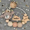 NEW Custom BPA Free Beech Clouds Dummy DIY Silicone Baby Pacifier Clips Personalised Name Colorful Pacifier Chains Teething Gift
