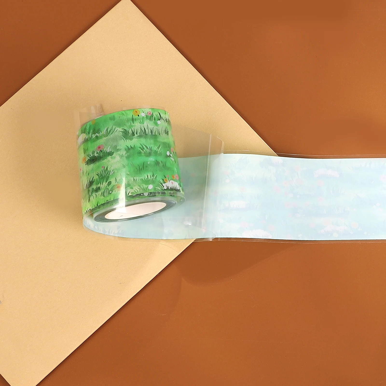 40mm*5m 빈티지 잔디 꽃 풍경 PET 테이프 크리 에이 티브 DIY 저널 재료 콜라주 스크랩북 편지지